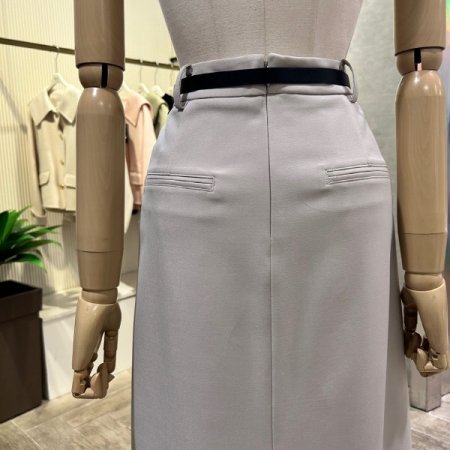 사이드 앞트임 벨트 롱 스커트