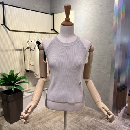 크롭 민소매 니트