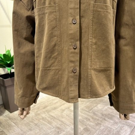 단추 카라 포켓 면 자켓