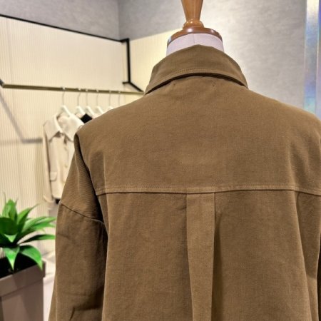 단추 카라 포켓 면 자켓