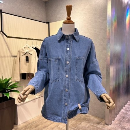 언발 카라 박시 면자켓