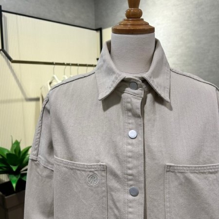 언발 카라 박시 면자켓