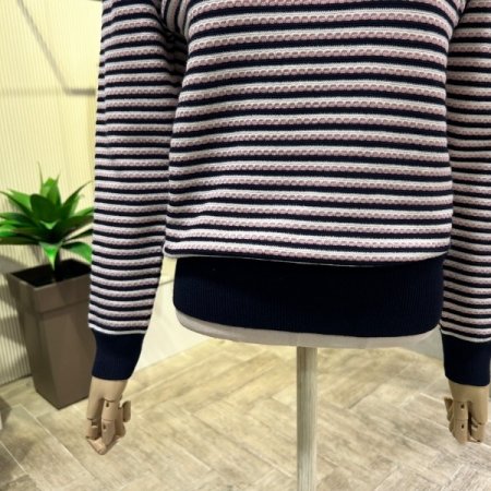 배색 투톤 카라 니트