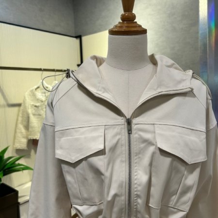 후드 스트링 언발 점퍼