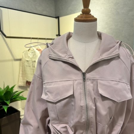 언발 후드 스트링 점퍼