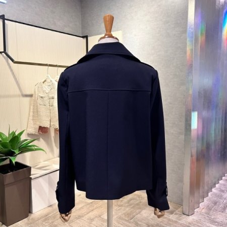 숏 더블 단추 트렌치 코트