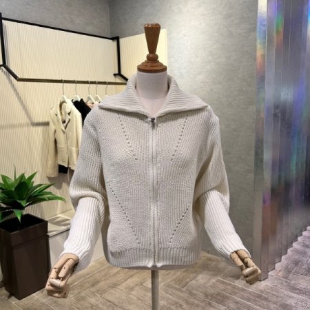 폴라넥 지퍼 숏 가디건