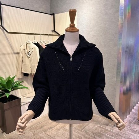 폴라넥 지퍼 숏 가디건