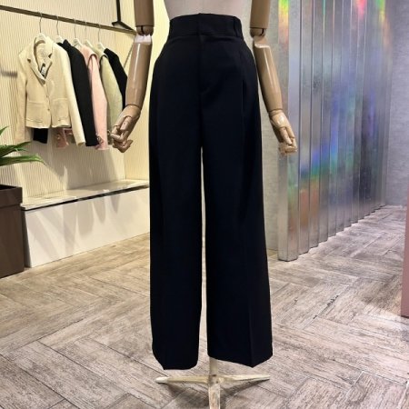 투턱 백 밴딩 와이드 팬츠