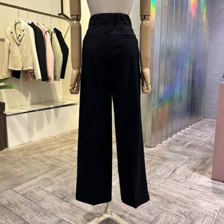 투턱 백 밴딩 와이드 팬츠