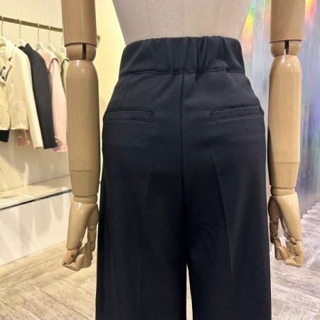 투턱 백 밴딩 와이드 팬츠