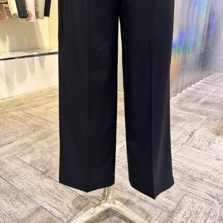 투턱 백 밴딩 와이드 팬츠