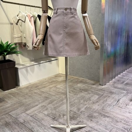 레더 A라인 미니 스커트