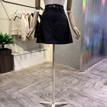 레더 A라인 미니 스커트