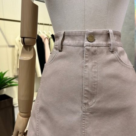 레더 A라인 미니 스커트