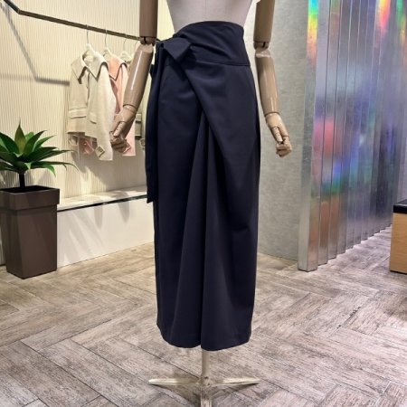 랩 벨티드 롱 스커트