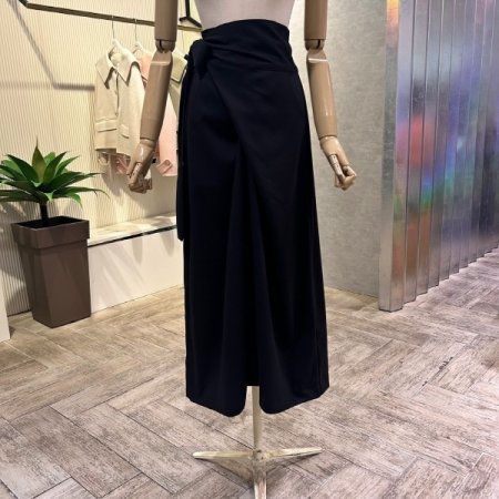 랩 벨티드 롱 스커트