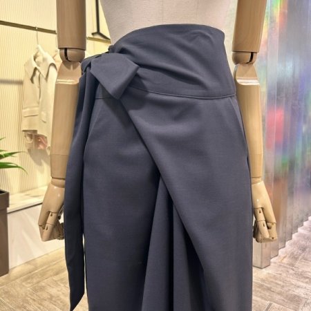 랩 벨티드 롱 스커트