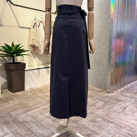 랩 벨티드 롱 스커트