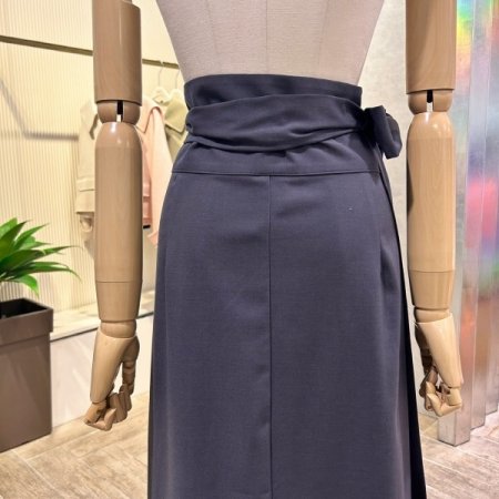 랩 벨티드 롱 스커트