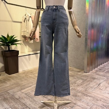 부츠컷 그레이 데님 팬츠