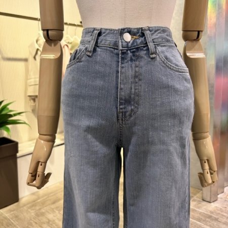 부츠컷 그레이 데님 팬츠