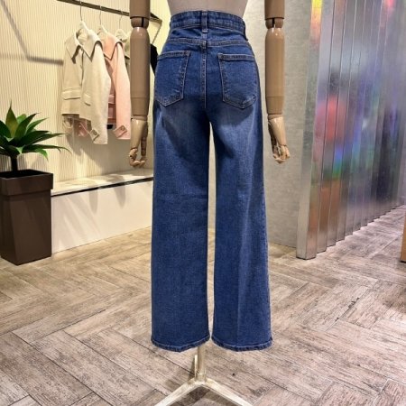 속 밴딩 데님 일자 팬츠