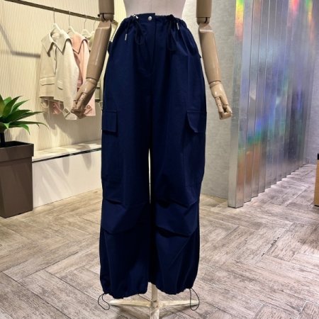 스트링 면 카고 팬츠