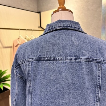 크롭 포켓 카라 데님 자켓
