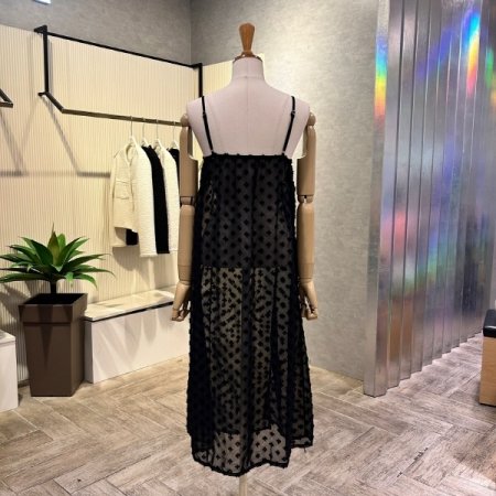 뷔스띠에 엠보싱 시스루 롱 원피스