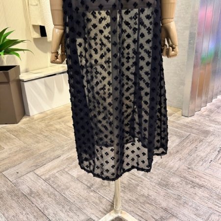 뷔스띠에 엠보싱 시스루 롱 원피스