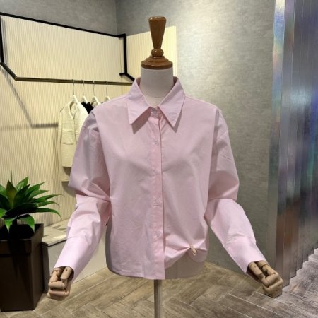 언발 크롭 카라 셔츠