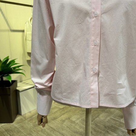 언발 크롭 카라 셔츠