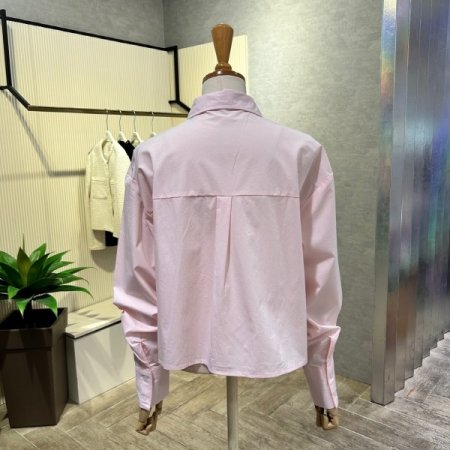 언발 크롭 카라 셔츠