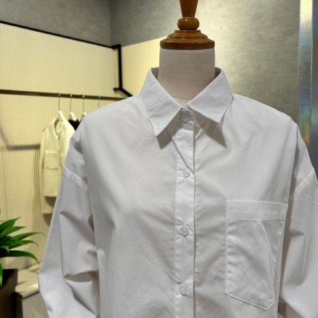 언발 박시 카라 셔츠