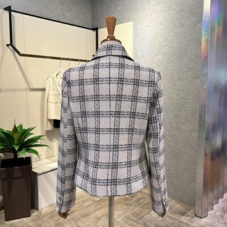 체크 패턴 크롭 자켓