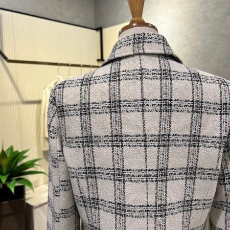 체크 패턴 크롭 자켓