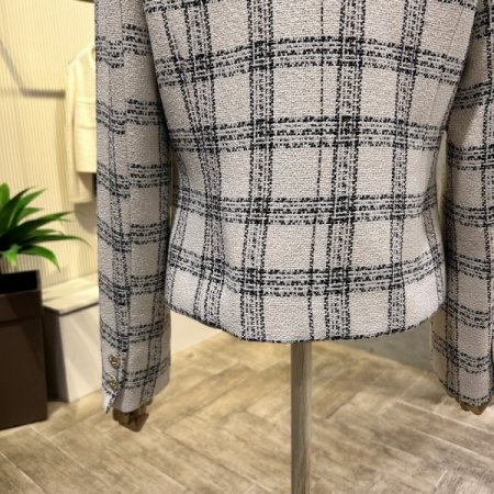 체크 패턴 크롭 자켓