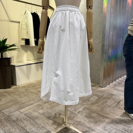 사이드 언발 밴딩 롱 스커트