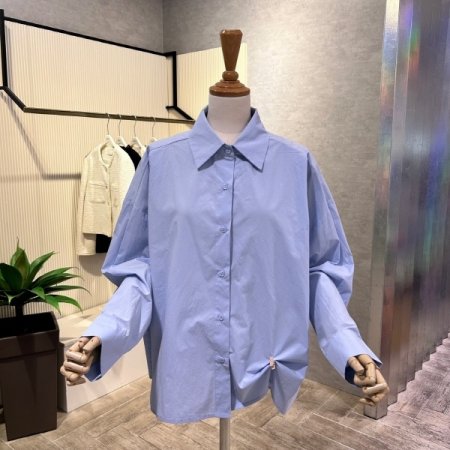 백 플리츠 박시 셔츠