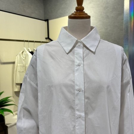 백 플리츠 박시 셔츠