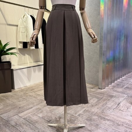 다트 플리츠 롱 스커트