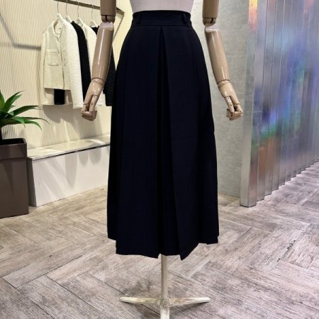 다트 플리츠 롱 스커트