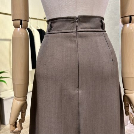 다트 플리츠 롱 스커트