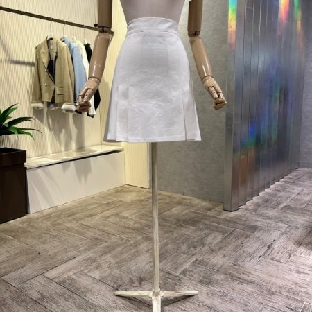 백 밴딩 면 미니 스커트