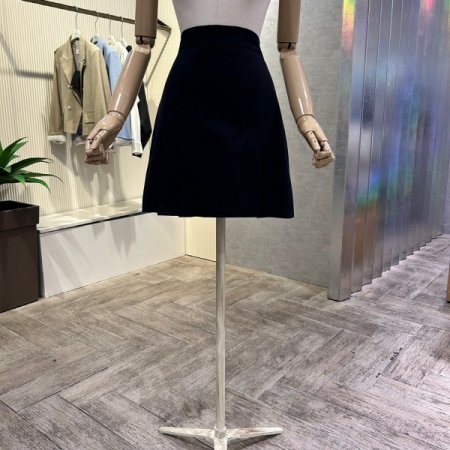 백 밴딩 면 미니 스커트