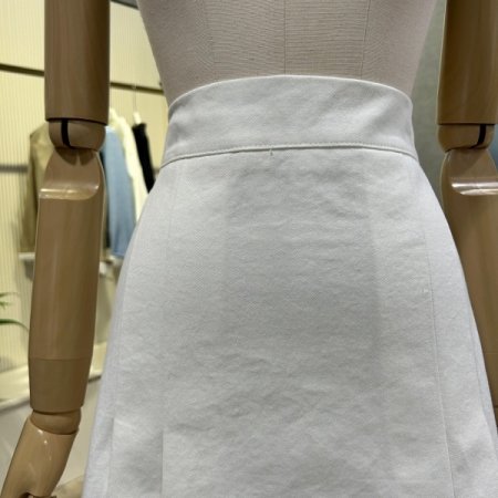 백 밴딩 면 미니 스커트