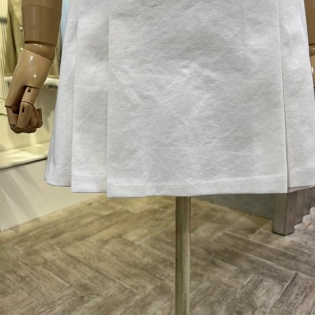 백 밴딩 면 미니 스커트