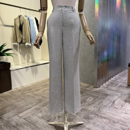 백 밴딩 와이드 일자 팬츠