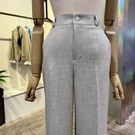 백 밴딩 와이드 일자 팬츠